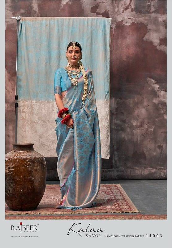 KALAA SAVOY BY RAJBEER 14001 To 14006 Series Indian Traditional Wear Collection Beautiful Stylish Fancy Colorful Occasional Wear Silk Sarees At Wholesale Price